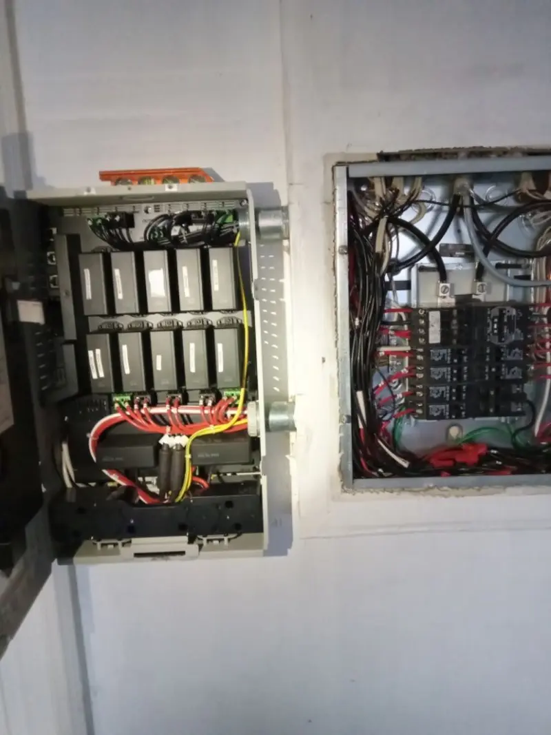 Electrical panel upgrade completed for Security Camera Wiring in Evergreen